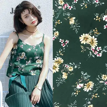 

Spring And Summer New Fashion Daisy Flower Printing Chiffon Fabric Fragmented Skirt Clothes Clothing Material Single Layer Cloth