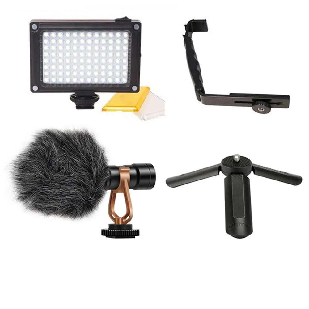 

Camera Handle Microphone with L Bracket LED Video Light Microfone for Smooth Q Smooth 4 Vimble 2 Gimbal DJI Osmo Mobile 2