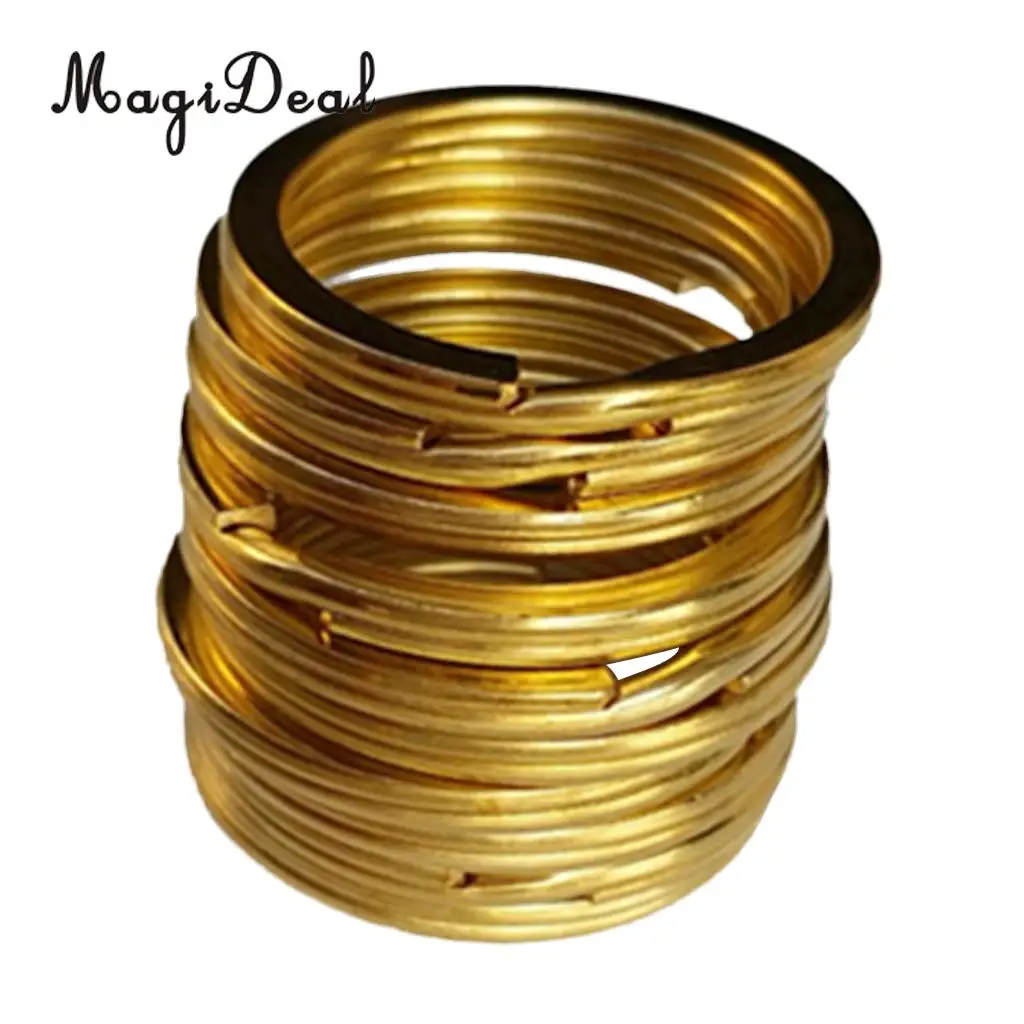 MagiDeal Bulk 10 Brass Split Rings 15mm 20mm 25mm 28mm 30mm 32mm Keyring Key Chain Hook Loop Holder Clasps Connector DIY Craft