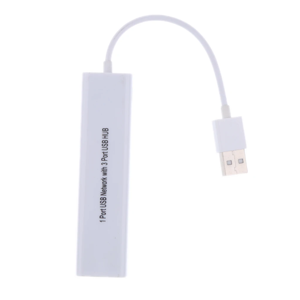 MagiDeal USB2.0 to RJ45 Network Ethernet 100Mbps LAN Adapter with 3Port USB Hub