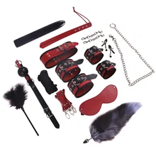 12 шт./компл. стимулирующие наручники кожаные принадлежности для косплея игрушки для набора БДСМ-наручники зажимы для сосков кляп кнут канатная связь секс-игрушки