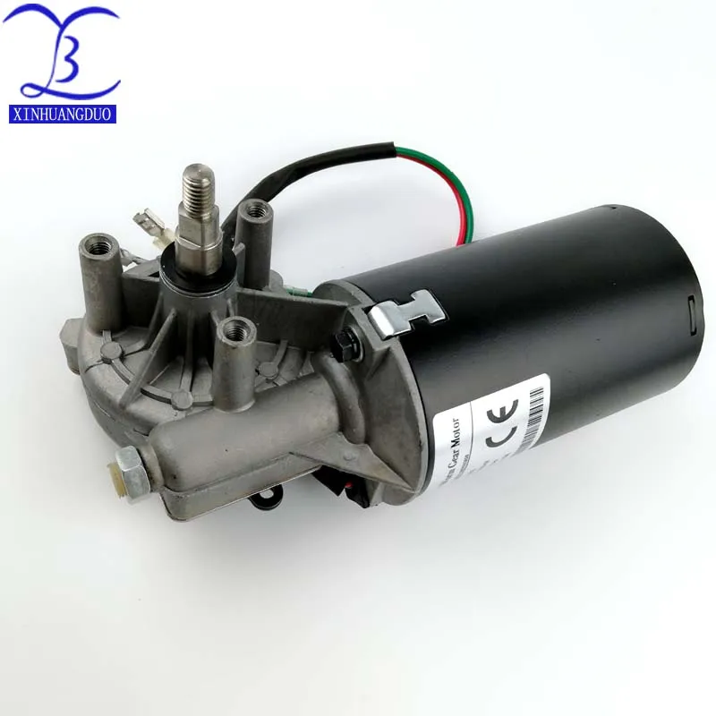 

50RPM GW70105 dc 24 v 8N.m 6.5 A low speed high torque worm gear reducer motor, wiper, barbecue grill motor - right Thread shaft