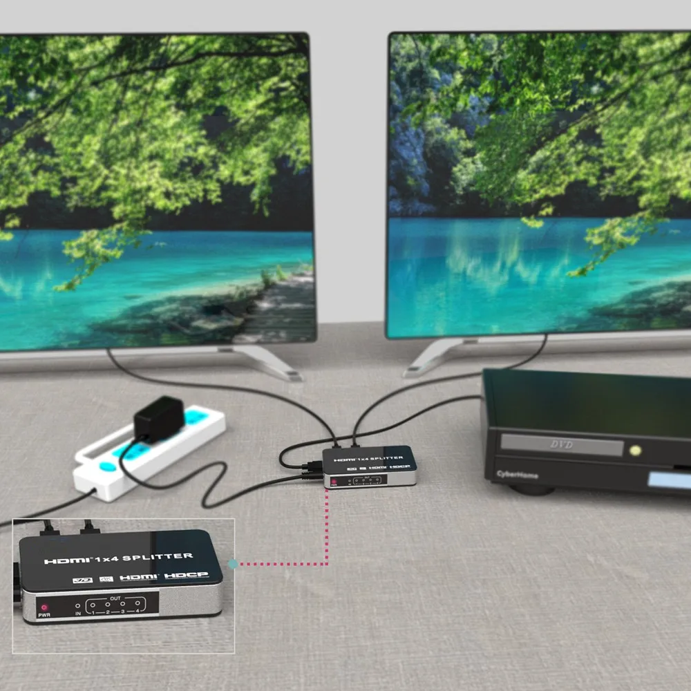 1x4 hub caixa de interruptor suporte hdmi