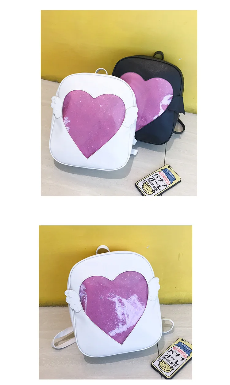 Модные ангельские крылья рюкзак для женщин в форме сердца Ita сумка мини-рюкзаки из ПУ кожи для девочек Школьный Рюкзак Для Путешествий