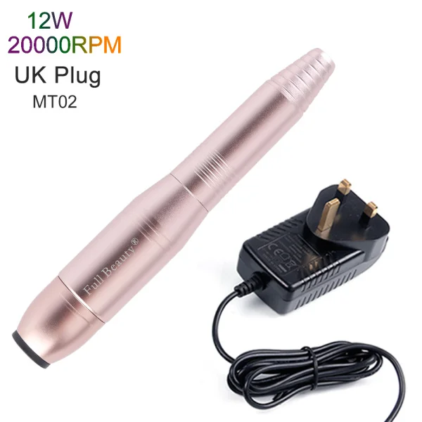 20000 ОБ/мин для полировки для Электрический маникюр ногтей машина набор алмазное сверло файлы, аксессуары для Гель-лак CH885-1 - Цвет: MT02 UK Plug