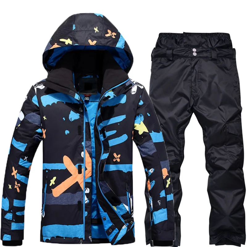 

New style Man Snow Jackets Winter Outdoor Sports Snowboard Suit Suits Waterproof Windproof-30 Warm Jacket + Pants Ski Suit set