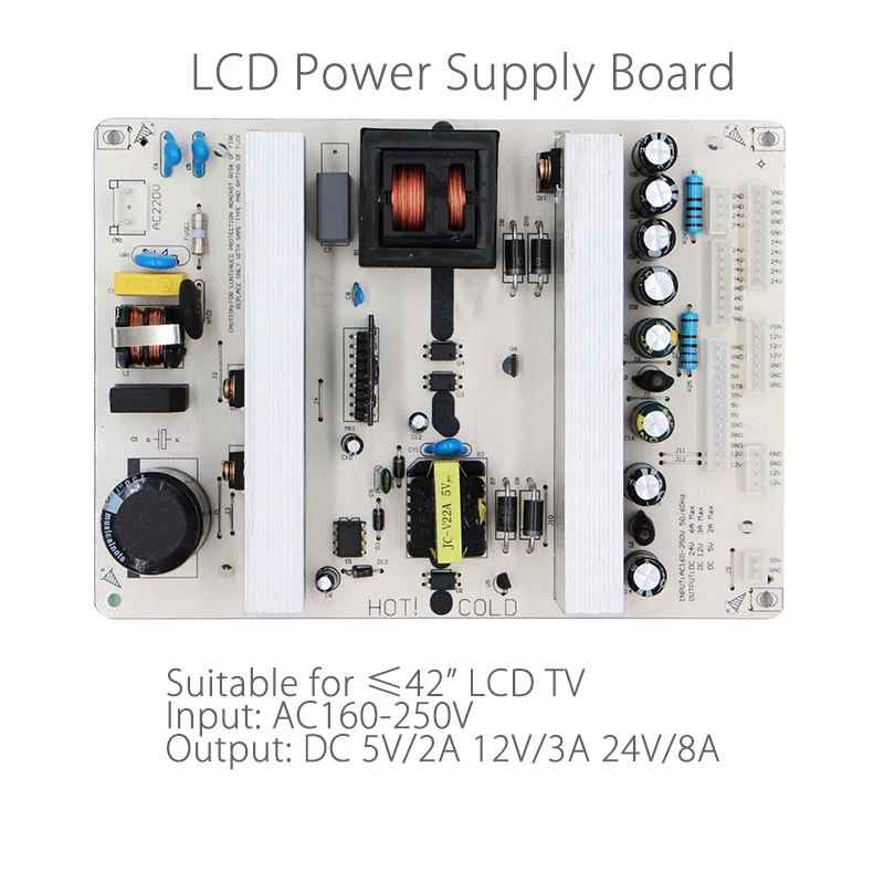 Универсальный ЖК-дисплей светодиодный ТВ Питание доска для 26/32/37/42 дюймов ТВ панели DC 5V2A/12V3A/24V8A Выход 2/4/7/8/10/13 контакты