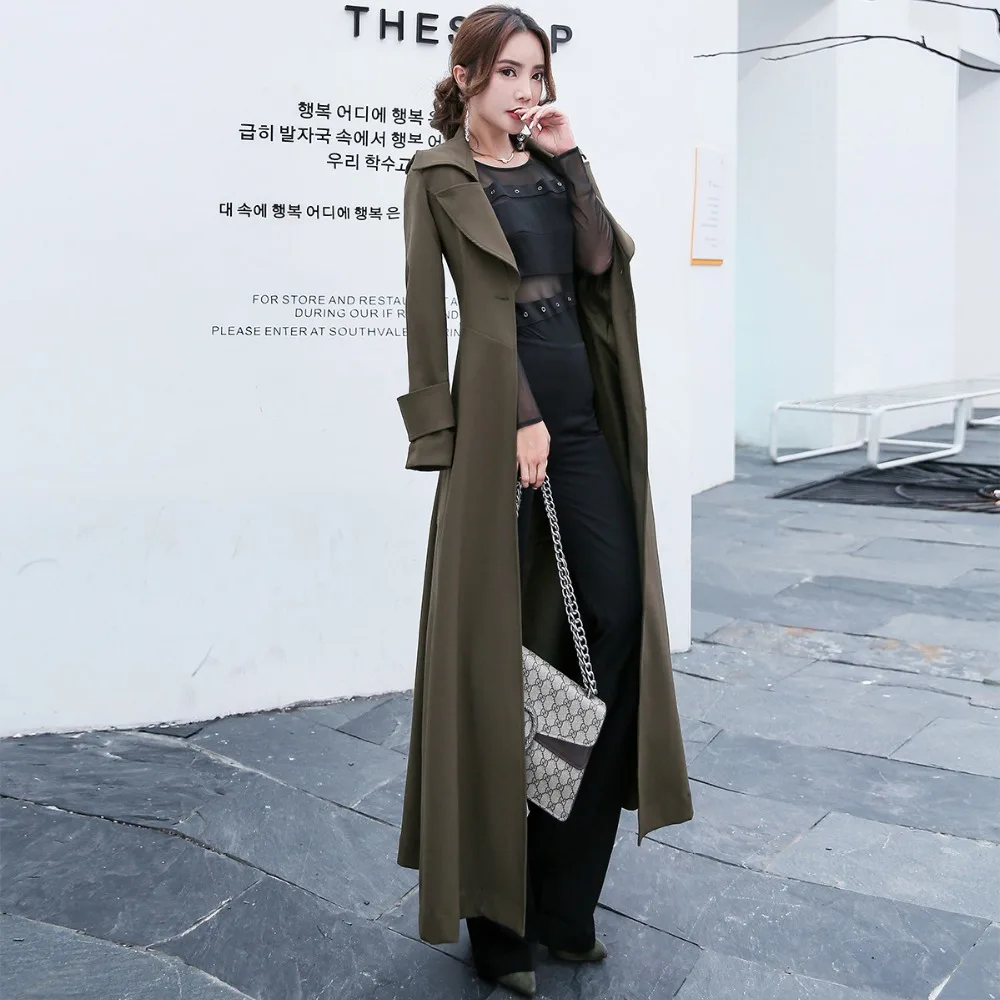 X Femmes Tranchée Automne Bureau vent armygreen D'affaires Les Pour Plus Coupe Mince Printemps 2018 La Élégant Manteau Femelle Black Taille Survêtement long ZxnPw