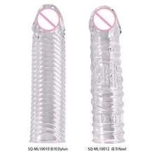 Condoms with spine Crystal Cock Rings Adult Male Sex Product Reusable Condom Sexy Toys Penis Sleeves delay Extension dildo cover
