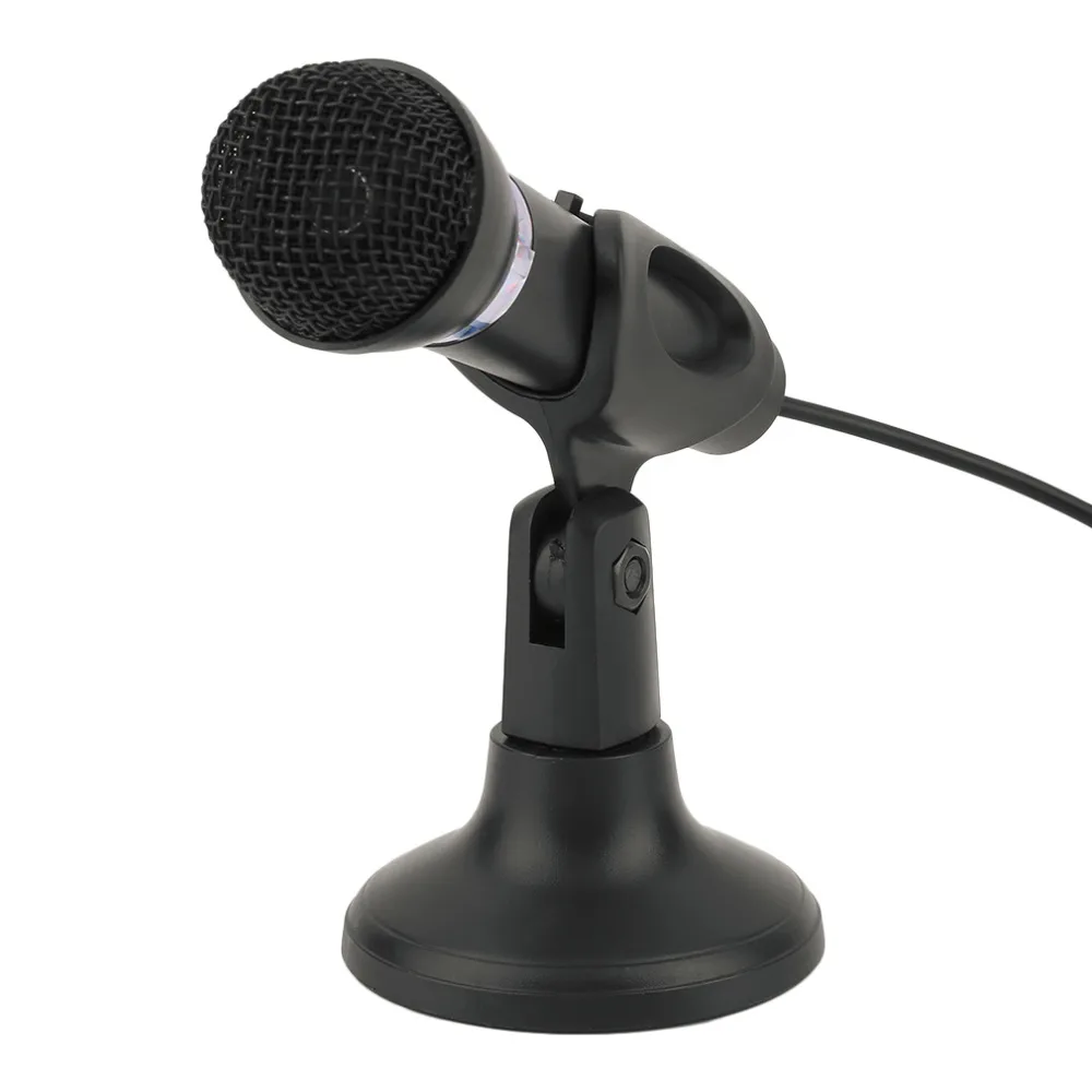 

Computer Notebook Desktop Microphone KTV-307 Wire Karaoke Handheld Microphone 3.5mm Mic With Base For Singing Recording