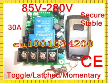 

CE 110V Receiver Transmitter RF Wireless Remote Control Switch AC85V-280V 30A Big wiring terminal Stable Secure multifunction