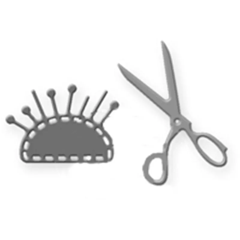 

Naifumodo Dies Pin Cushion Scissors New Metal Cutting 8*5.2cm for Scrapbooking Card Album Making DIY Craft Die Cut Template