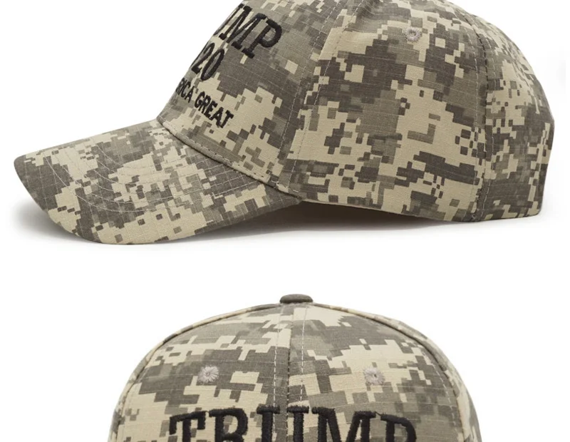 Новая камуфляжная бейсболка с вышивкой Trump Snapback мужские женские шапки унисекс спортивные камуфляжные шапки военные Gorras