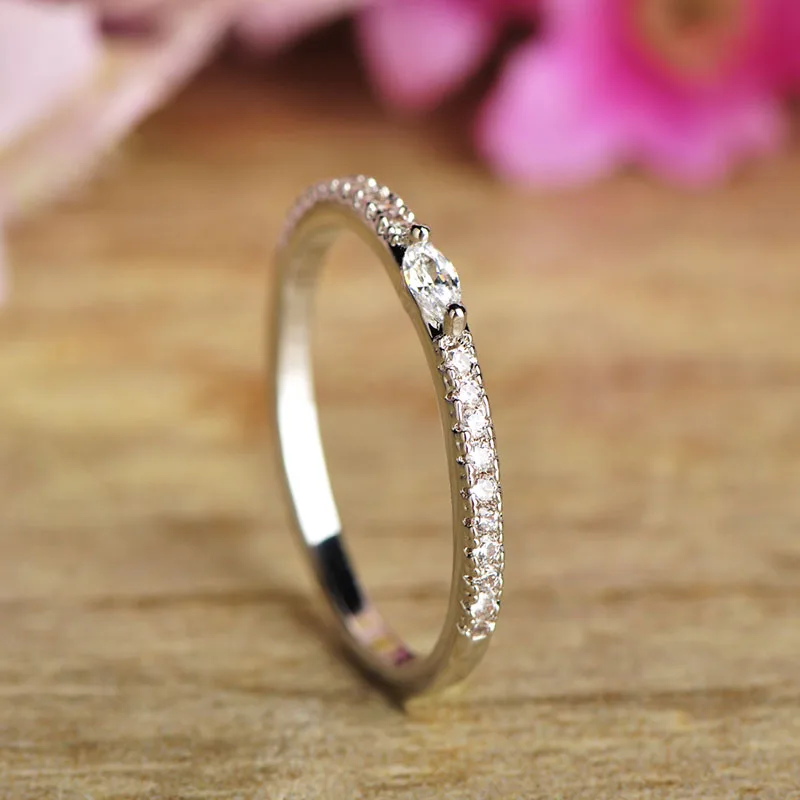 Тонкие кольца MECHOSEN с цирконием для мужчин и женщин свадебные инкрустацией