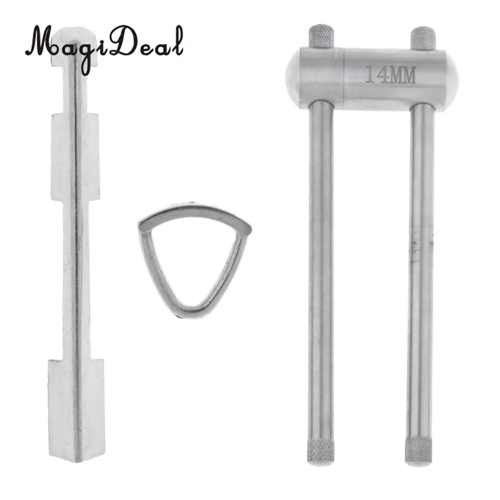 Stainless Steel Billiards Pool Cue Tip Press Shape Tool + Aluminum Pool Cue Tip Repair Replacement Stick Clamp Tool