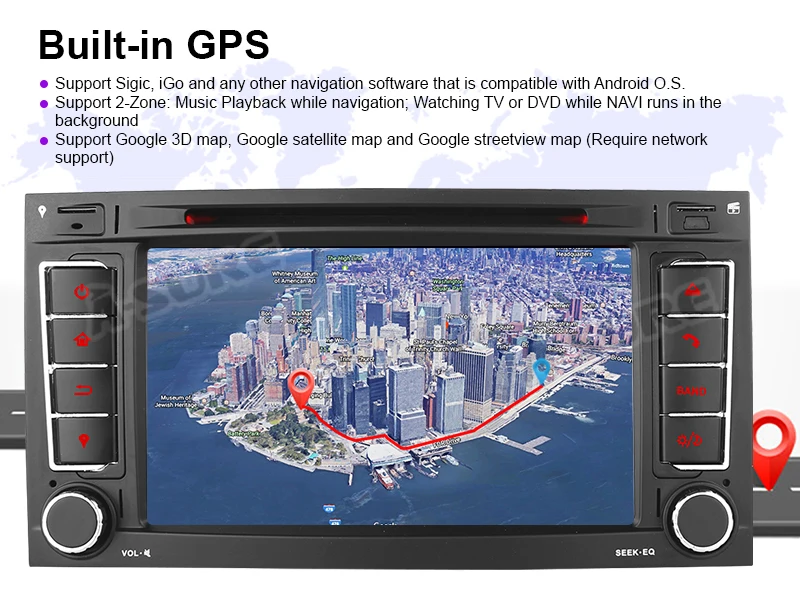 Best A-Sure 2 Din Android 9.0 Car Auto Radio GPS DVD Navigation For Volkswagen VW T5 Multivan Transporter TOUAREG I 7L TOUAREG II 7P 27