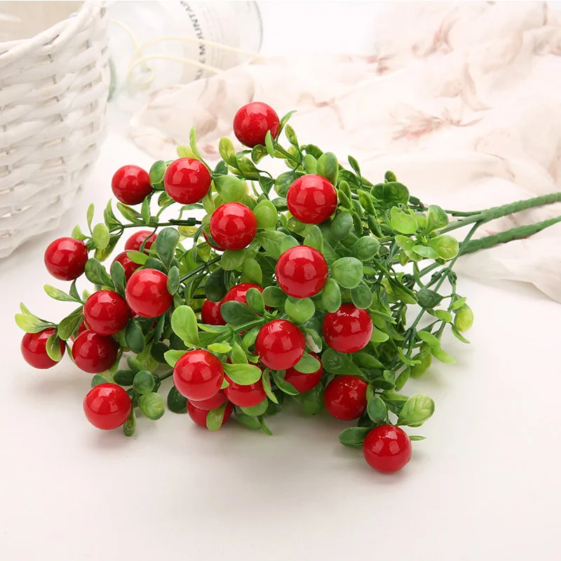 Пластиковые Креативные искусственные растения с красным перцем, Новые Декоративные Искусственные пластиковые елки, рождественский подарок, украшение стола