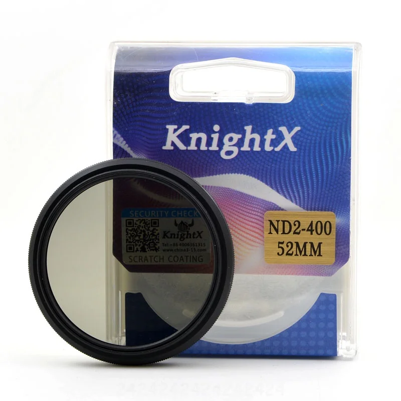 KnightX ND2-400 УФ-фильтр 52 мм с УФ-фильтр 52 мм с ND2 для ND400 переменная плотности ND nd2 nd4 nd8 nd16 Камера фильтр для объектива для canon sony nikon аксессуары