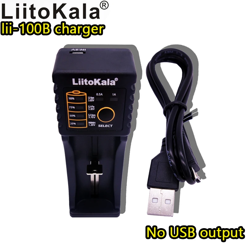 liitokala lii-100B 266501865016340 RC123 single slot intelligent charger, LiFePO4, 12V Ni MH Ni Cd charging, no 5V output liitokala lii-100B 266501865016340 RC123 single slot intelligent charger, LiFePO4, 12V Ni MH Ni Cd charging, no 5V output