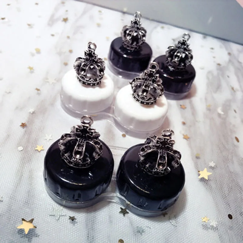Маленькая Корона, чехол для контактных линз с зеркалом, для женщин, Companion Box Eyes, мультяшный, портативный, милый, для путешествий, коробка