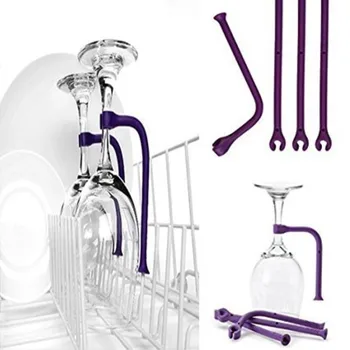 

4pcs/set Wine Stemware Saver Flexible Dishwasher Silicone Glass Bracket Creative Wine Glass Hanging Kitchen Tools