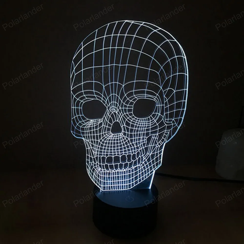 Novelty 3D Skull Light Halloween Holidays Gifts Lamp LED Decoration