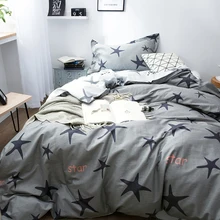 

Asteroidea Starfish 3 PCS Bedding Set Duvet Cover Grey 100% Cotton Star Bed Sheet Pillowcase Kid Bedroom Student Dormitory