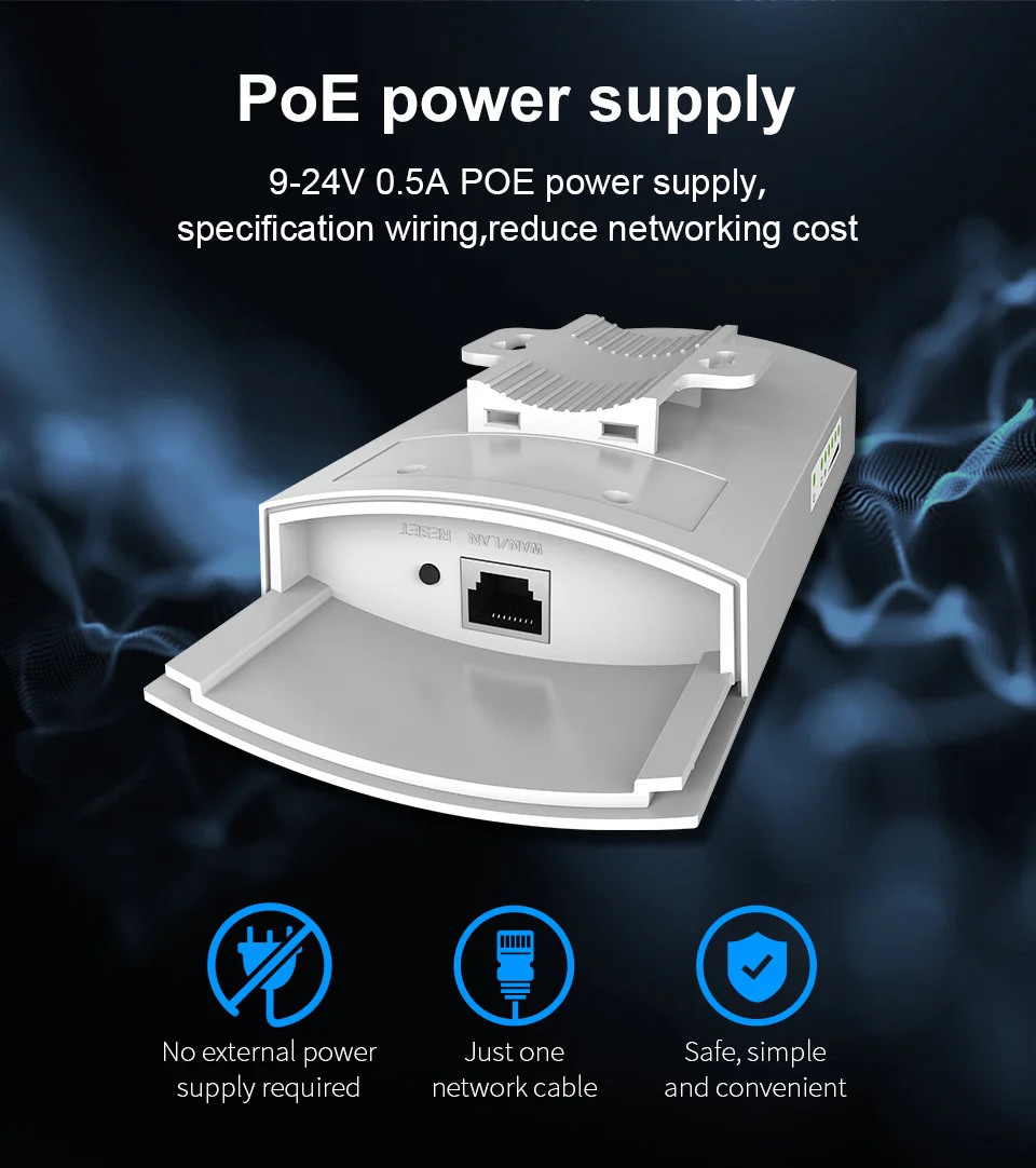 1KM WIFI Range Wireless Outdoor CPE Router WIFI Extender 2 4G 300Mbps WiFi Bridge Access Point 3