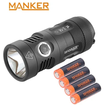 

Manker MK41 2000 Lumens CREE XHP35 HD LED Flashlight Compact Camping Torch + 4x 750mAh Rechargeable 14500 Batteries Flash Light