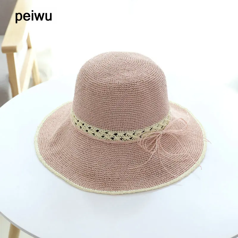Summer Wide Brim Straw Hats For Ladies Handmade Sun Beach Hat Feminino panama hat | Аксессуары для одежды