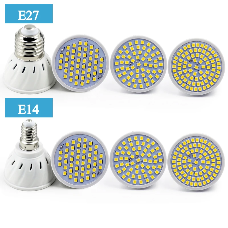 10PCS/Lot Led Lamp E27 E14 GU10 MR16 Led Bulb 220V High Bright Bombillas Lampada LED SMD2835 48 60 80LEDs Lampara For Spotlight