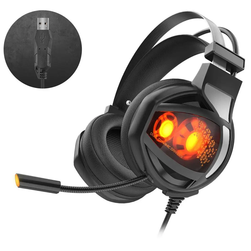 Повязка на голову игровой стерео HiFi гарнитура наушники с микрофоном