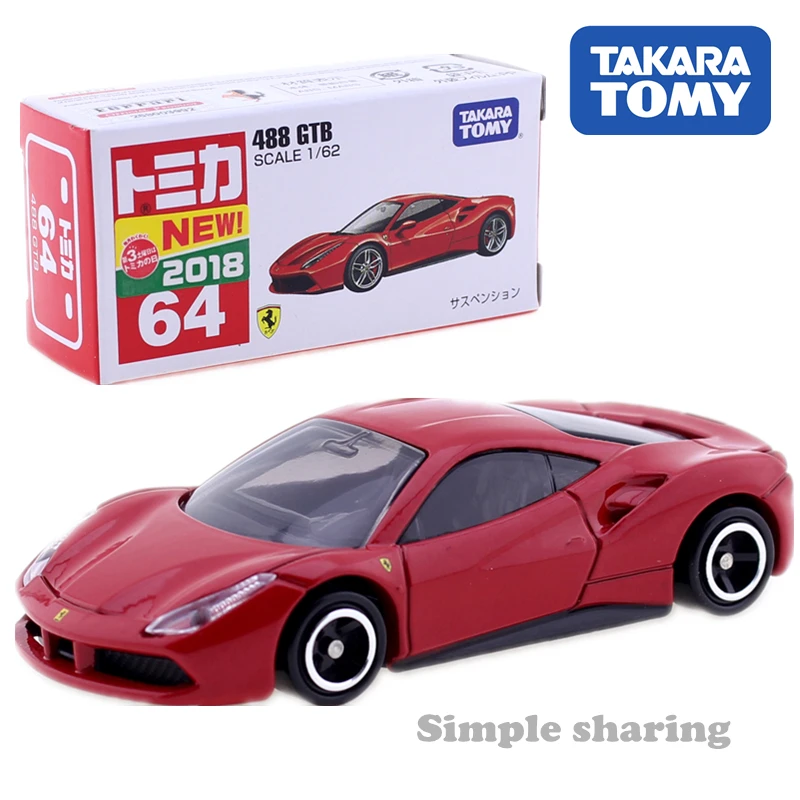 Takara Tomy Tomica No.64 488 GTB Roadster 1:62 литый под давлением миниатюрный автомобиль модель