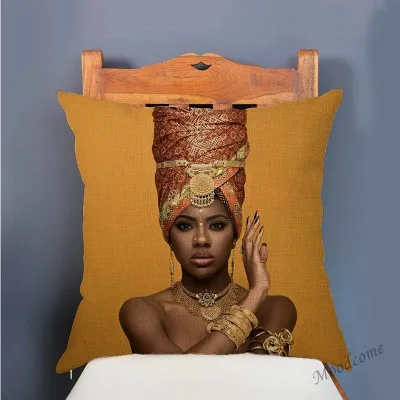 Модная африканская королева, африканская мода, женская декоративная подушка для дома, диванная подушка, чехол для салона красоты, декоративная наволочка