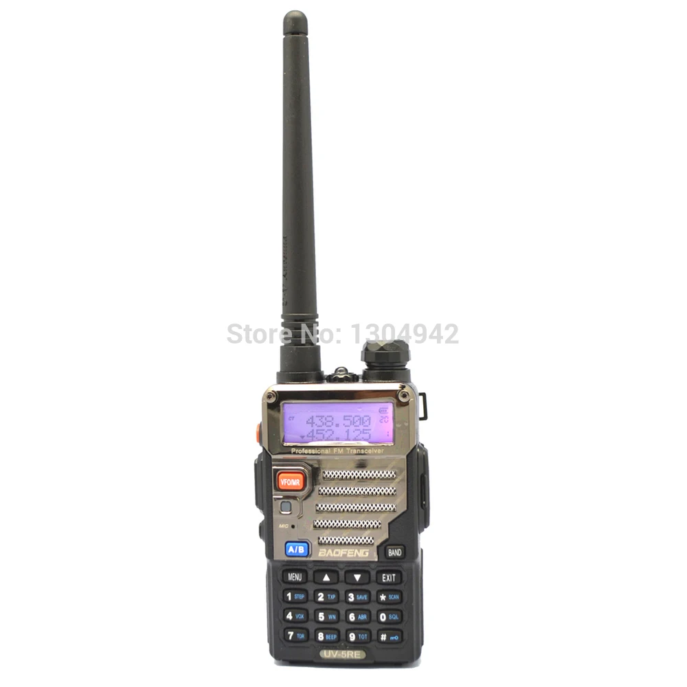 Radio sets New Black BAOFENG UV-5RE VHF/UHF Dual Band ham two way Radio amateur walkie talkie + Speaker Mic Telecom Parts