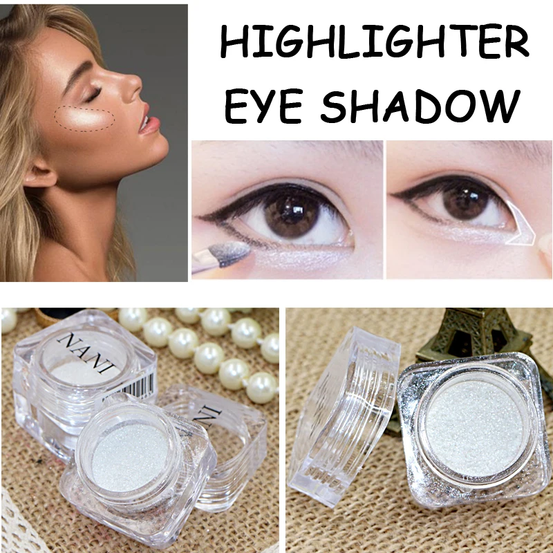 White Eyeshadow Palette Glitter Highlighter Powder Face Cosmetics Eye Shadow Makeup in Eye