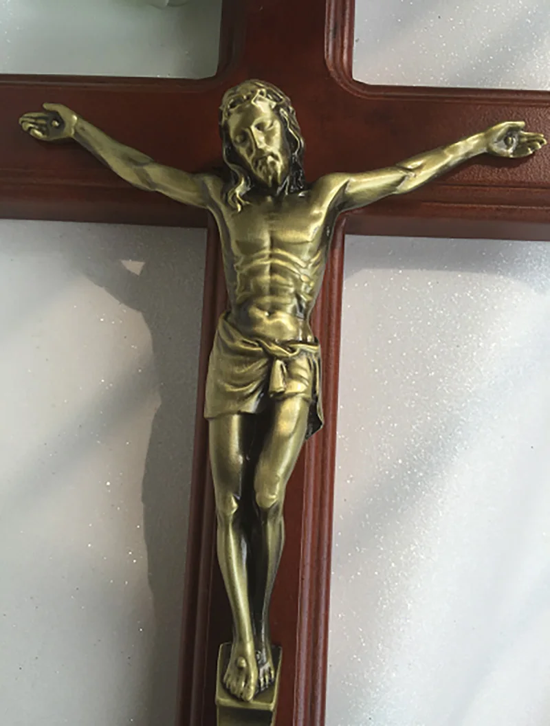 Cathedral Crucifix Wood Alloy Crucifix Ornaments Decorations Jesus 40*20*2.5cm Cross lamb of god figure Iesus Wooden Figurine