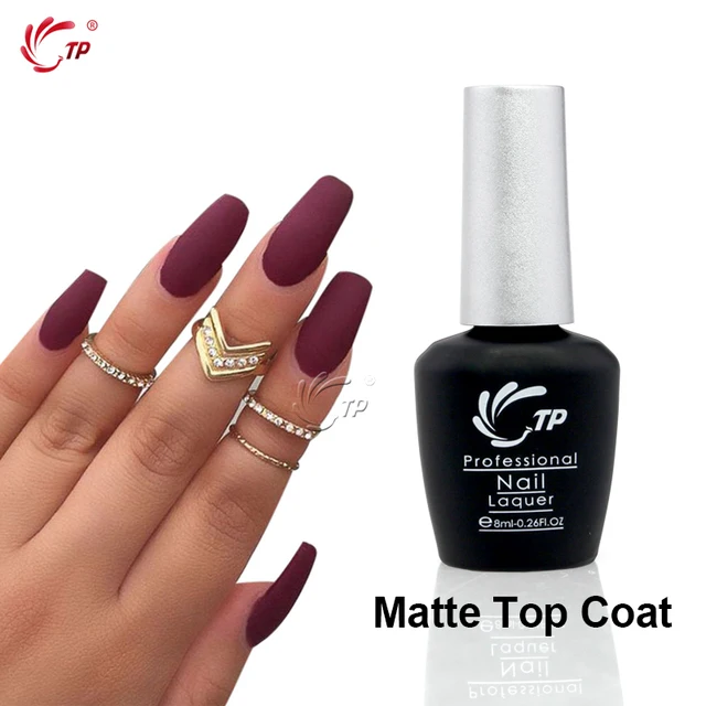 Matte Top Coat Gel tp brand 1pc 8ml matte top coat uv led nail gel polish clear color proteide primer