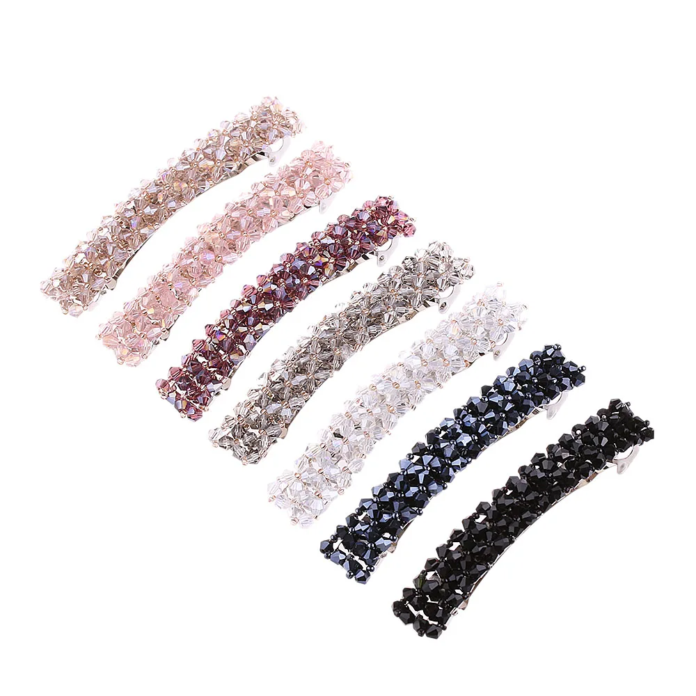 

7 Colors Bling Crystal Hairpins Headwear forWomen Girls Rhinestone Hair Clips Pins Barrette Styling Tools Accessories