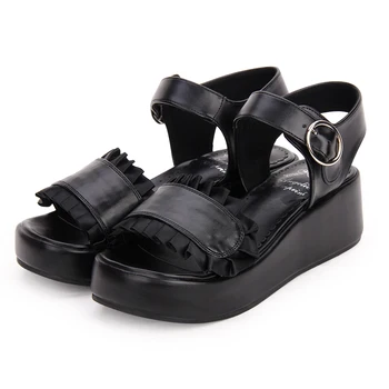 

Angelic imprint PUNK Lolita style Platform shoes New Fashion PU Leather Lolita women Sandals Size 35-46 8986