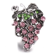 20 шт/партия 18 мм виноград металлический имбирь Шарм оснастки горный хрусталь пресс цепь браслет оснастки для женщин ювелирные изделия