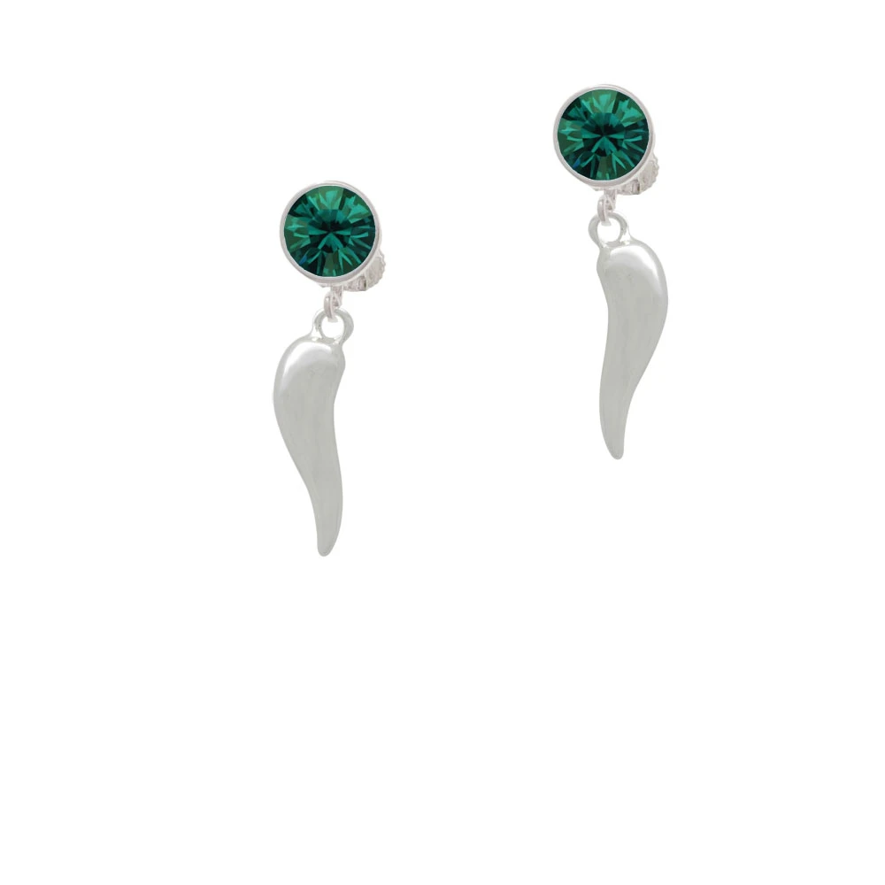 Good Luck Italian Horn Crystal Clip On Earrings (5)
