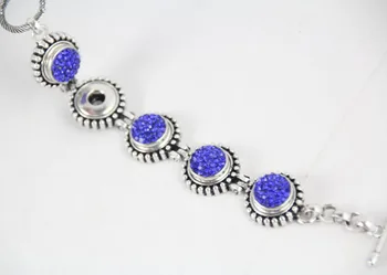 

Wholesale 10pcs High Quality Fashion Metal Button Charms Bracelet Fit DIY 12mm Diy Snap Button 5 snaps Bracelets Jewelry