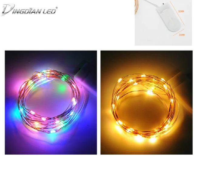 

2M LED String Light Strip Silver Wire Fairy Warm White Garland Home Christmas Wedding Party Decoration Powered By Battery
