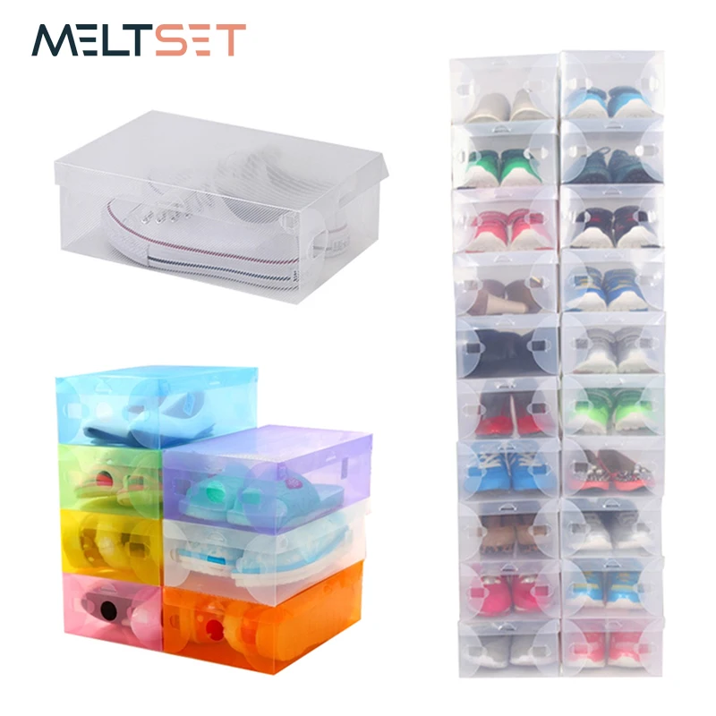 1pc Transparent Plastic Storage Box Shoes Organizer Stackable Shoe
