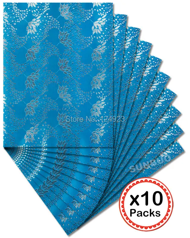 

DHL free shipping Top Turquoise Silver SEGO headtie African gele Head Tie Wrap 10 packs/ lot 20PCS total 2551