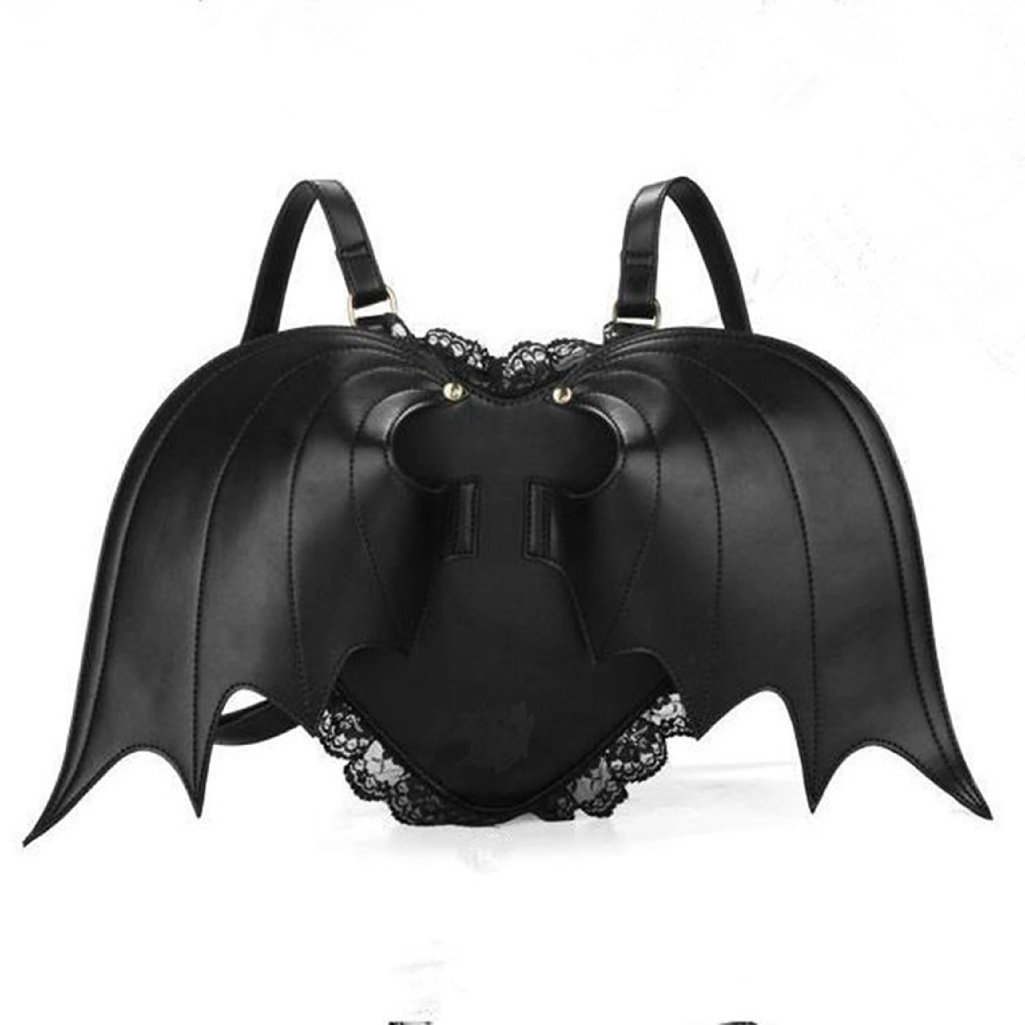 

Fashion Small Leather Backpack For Teenage Girls Cute Female Backpack With Pairs Of Ears Bat Wing Shoulder Bag School Bag 155