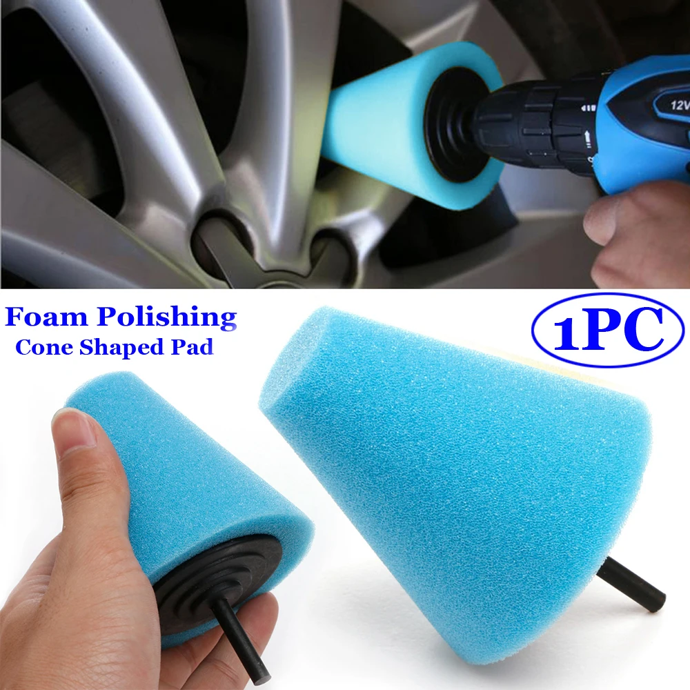 

Car Wheel Polishing Sponge Tools Cone Taper Auto Hub Blue Cleaning Waxing Buff