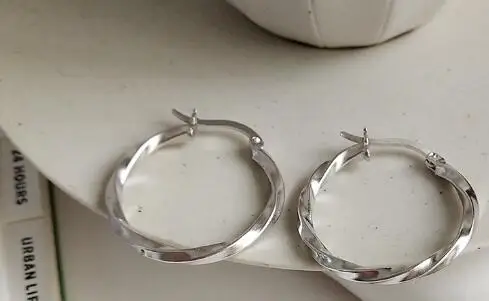 Антиаллергические серьги-кольца из стерлингового серебра 925 пробы в винтажном стиле, подходящие ко всему, ювелирные украшения, богемные геометрические круглые серьги в стиле хип-хоп - Окраска металла: silver color