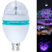 B22 3W RGB Crystal Ball Rotating LED Stage Light Bulbs Disco Lamp Newest Multi-Color Colorful Colors Changing Bayonet
